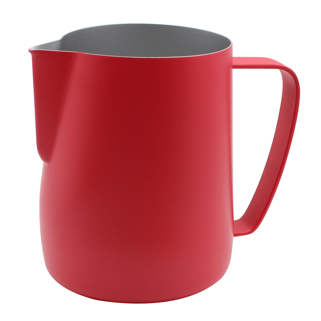 Dianoo Pot à Lait Tirer Fleur Cup Tasse de cafe En Acier Inoxydable Pot à Lait en Inox Rouge