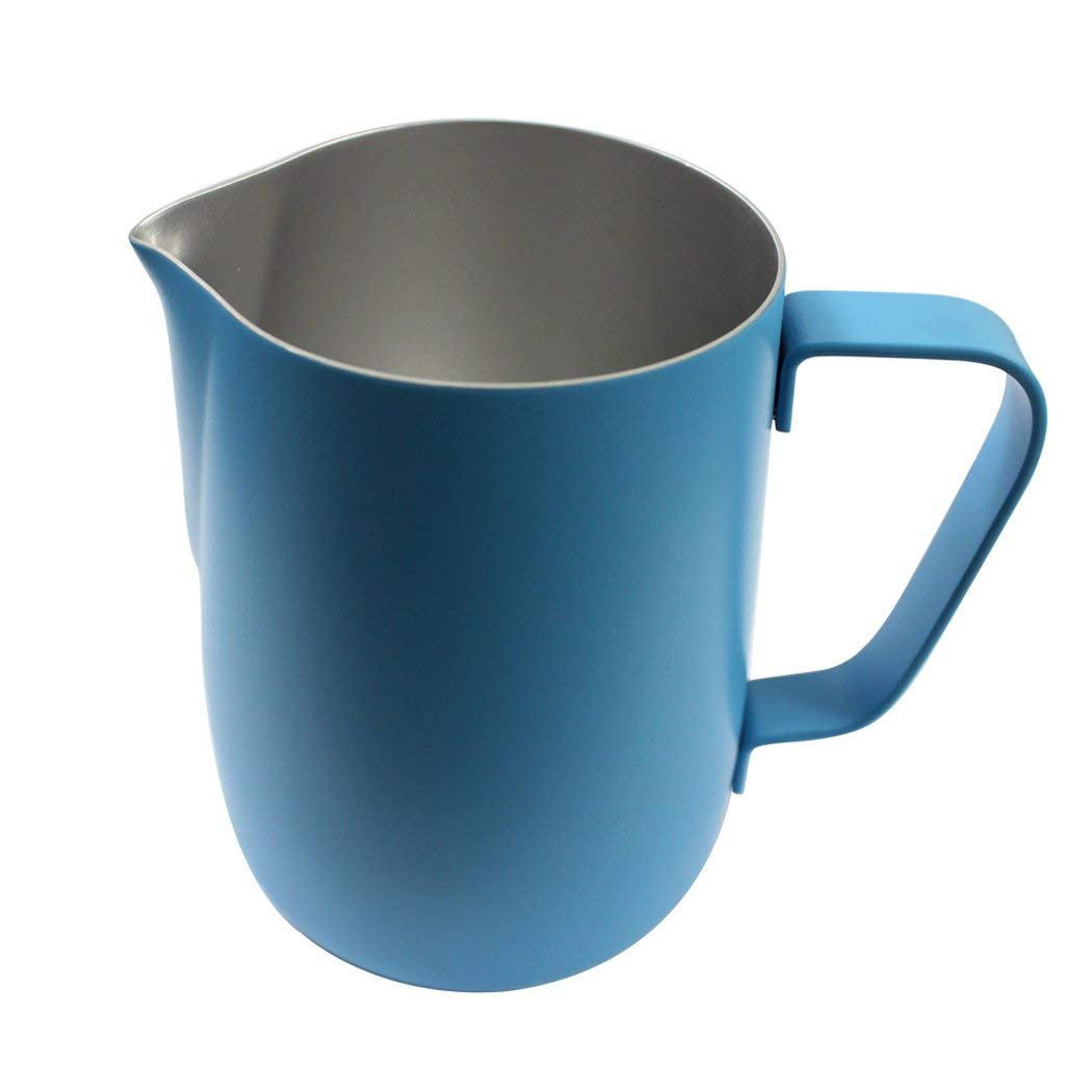 Stainless Steel Milk Steaming & Frothing Pitcher (600ml) - Coffee Latte Cappuccino - Blue
