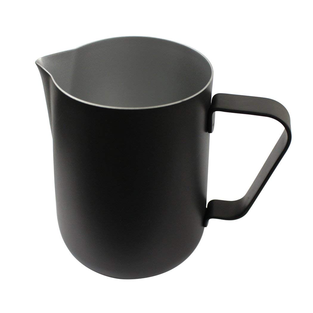 Milk Frothing Pitcher Jug - Stainless Steel Teflon Coating Coffee Tools Cup - Suitable for Espresso, Latte Art and Frothing Milk - Black