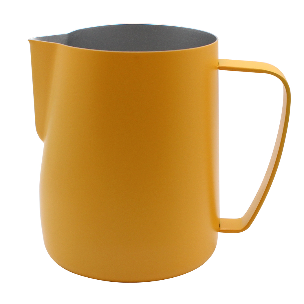 Dianoo Milk Pitcher Stainless Steel Espresso Pitcher Latte Frothing Pitcher Yellow