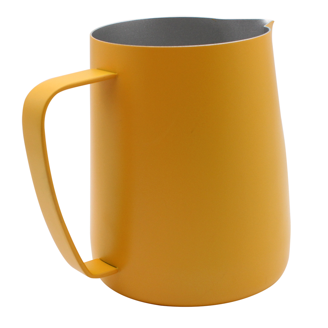 Dianoo Milk Pitcher Stainless Steel Espresso Pitcher Latte Frothing Pitcher Yellow