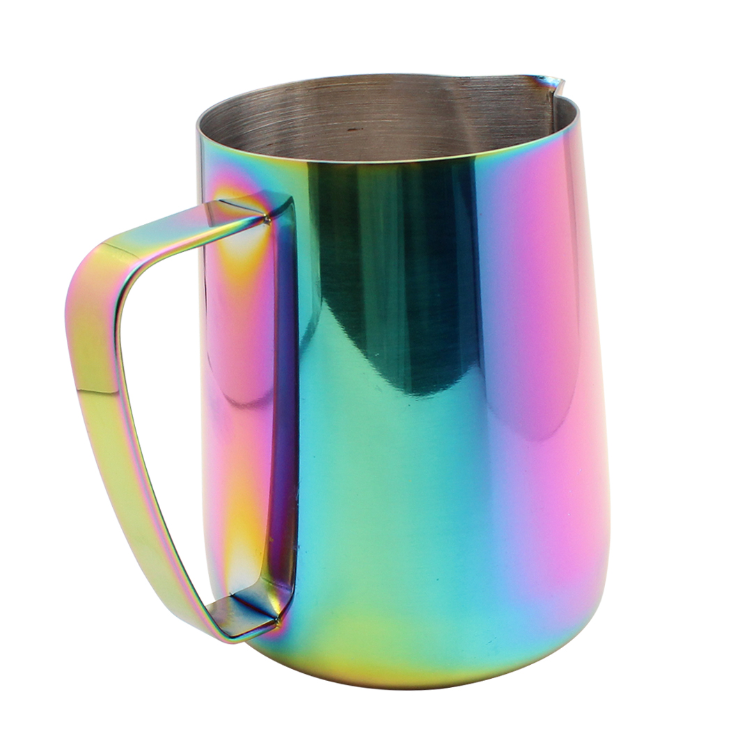 Dianoo Milk Frothing Pitcher Jug Stainless Steel Plated With Titanium Coffee Steaming Pitcher And Espresso Cups Multicolor 20 oz/600 ml
