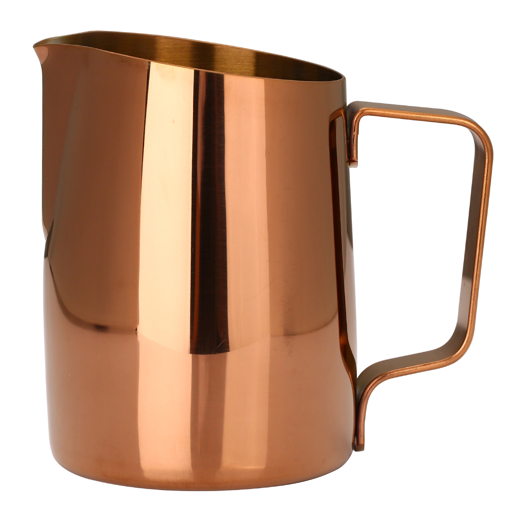 Dianoo Espresso Steaming Pitcher, Espresso Milk Frothing Pitcher Stainless steel, Coffee Latte Art Cup 14.2 OZ (420ML) Gold