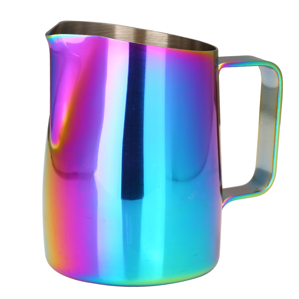 Dianoo Espresso Steaming Pitcher, Espresso Milk Frothing Pitcher Stainless steel, Coffee Latte Art Cup 14.2 OZ (420ML) Multicolor