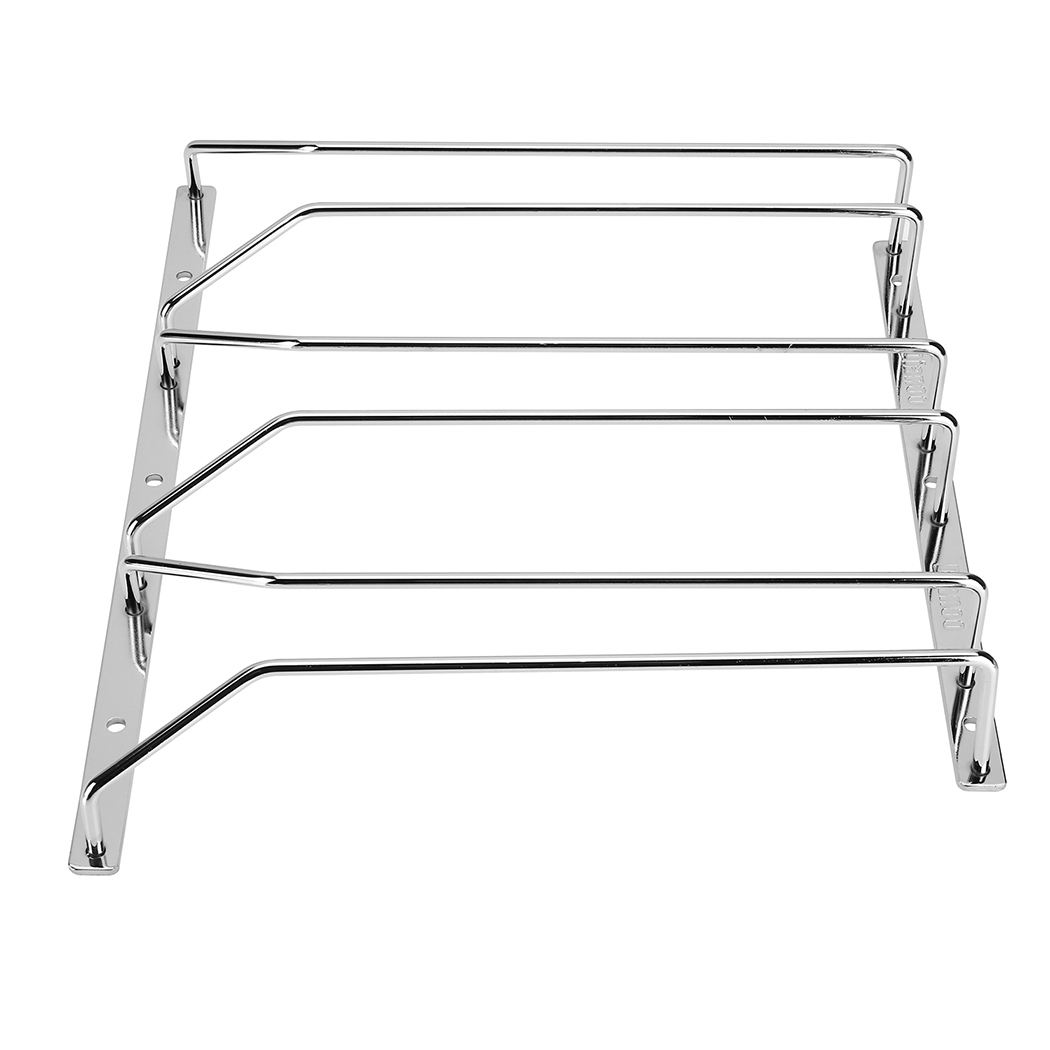 Dianoo wine glass rack under cabinet hanging wire stemware rack holder with screws chrome finish